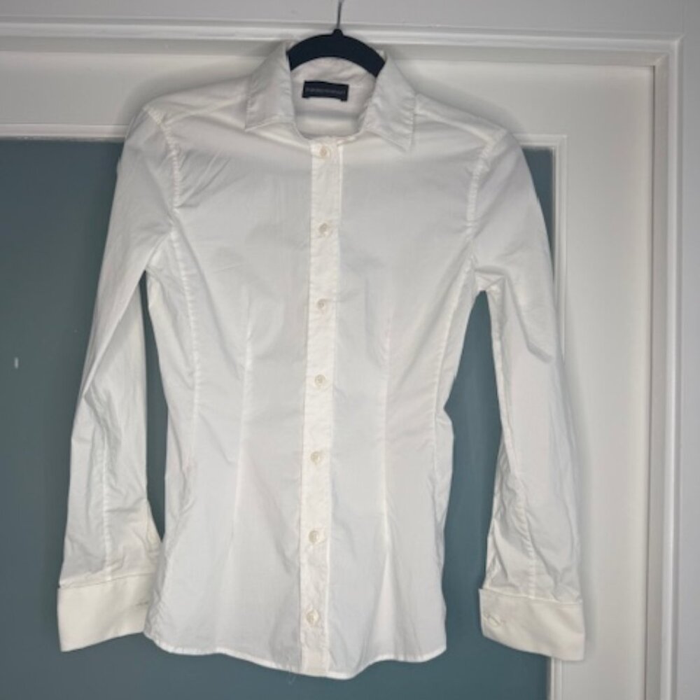 Women’s Emporio Armani White Cotton Shirt Long Sleeves Size 38 - Great Condition
